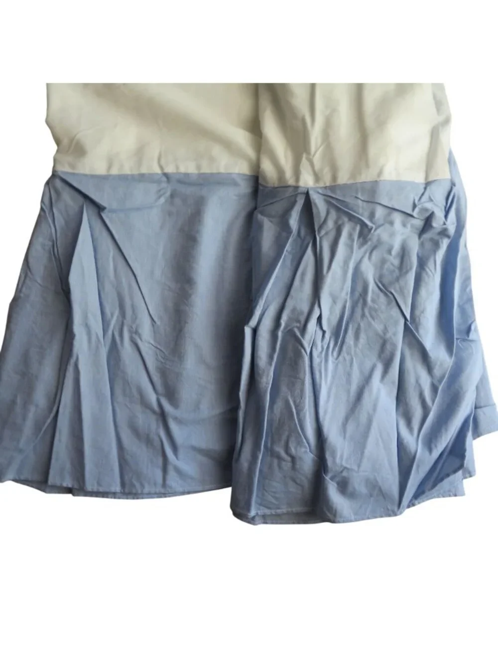 Vintage Pottery Barn Kids Bed Skirt Blue Pleated Twin Size Cotton 39x75 15